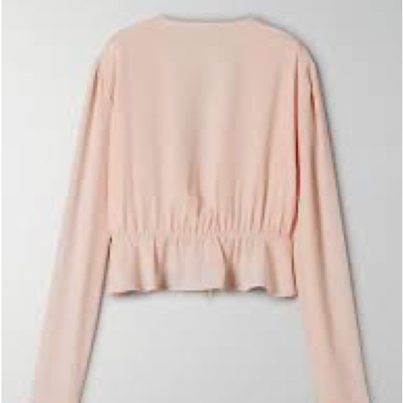 Aritzia Sunday Best Cropped Tie-Front Blouse - Picture 3 of 4